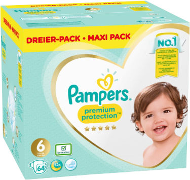 Pampers - Premium Protection - Dreier Pack mit 64 Windeln - Größe 6